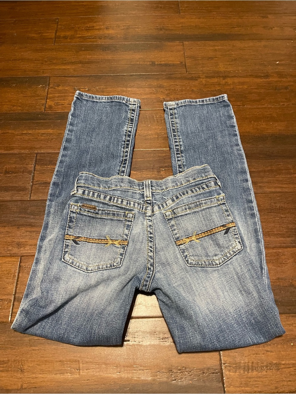Ariat Light Blue Kids' Denim Jeans with Embroidered Back Pockets Sz 14